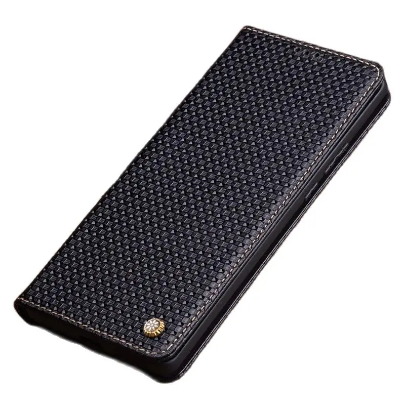 Genuine Leather Magnet Clasp Phone Cover Case For Xiaomi Mi 14 13 12s 11 Ultra Kickstand Holster Cases Protective Full Funda