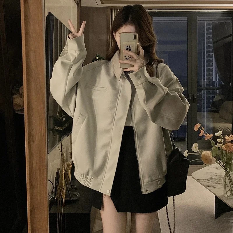 American Retro Baseball Jacket for Women's 2024 Spring and Autumn New Versatile Japanese High Street Suede Jacket Trendy Brand S