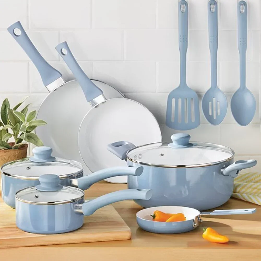 Granitestone Blue 10 Piece Pots and Pans Set Nonstick Cookware Set, Pot and  Pan Set, Kitchen Cookware Sets, Ceramic Cookware Set, Ceramic Pots and