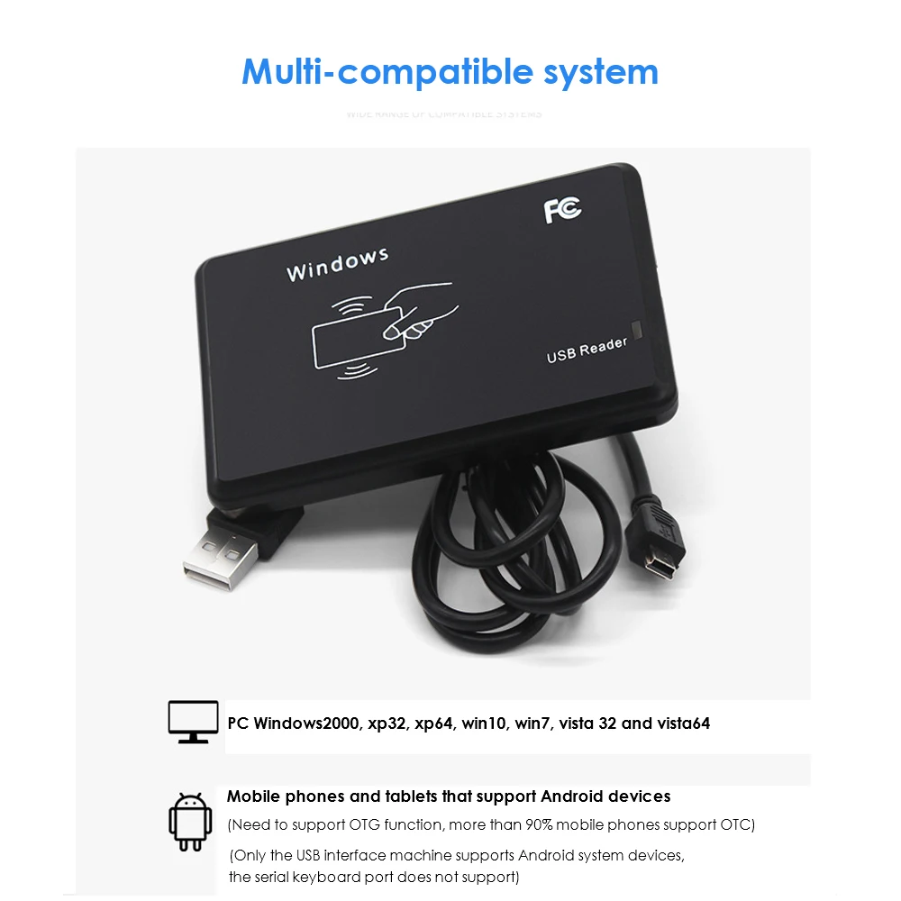 Smart RFID Card Reader 125KHz 13.56MHz ID IC Dual Frequency Access Control Encry