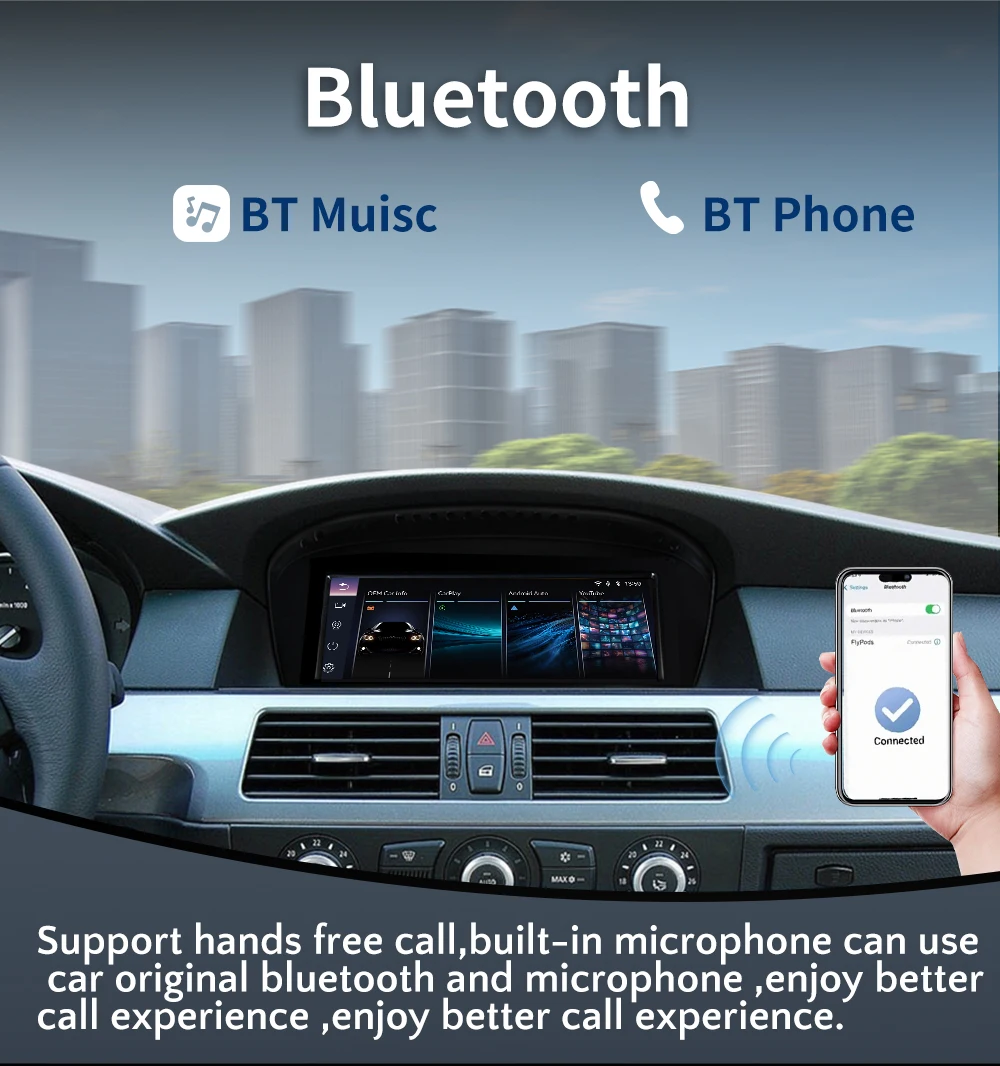 Carplay inalámbrico de 8,8 pulgadas para BMW 3 5 Series E60 E61 E90 E91 E92 E93 CCC CIC 2005-2012, pantalla táctil Bluetooth, compatible con cámara trasera, MirrorLink, LINUX, Radio Multimedia para coche 8