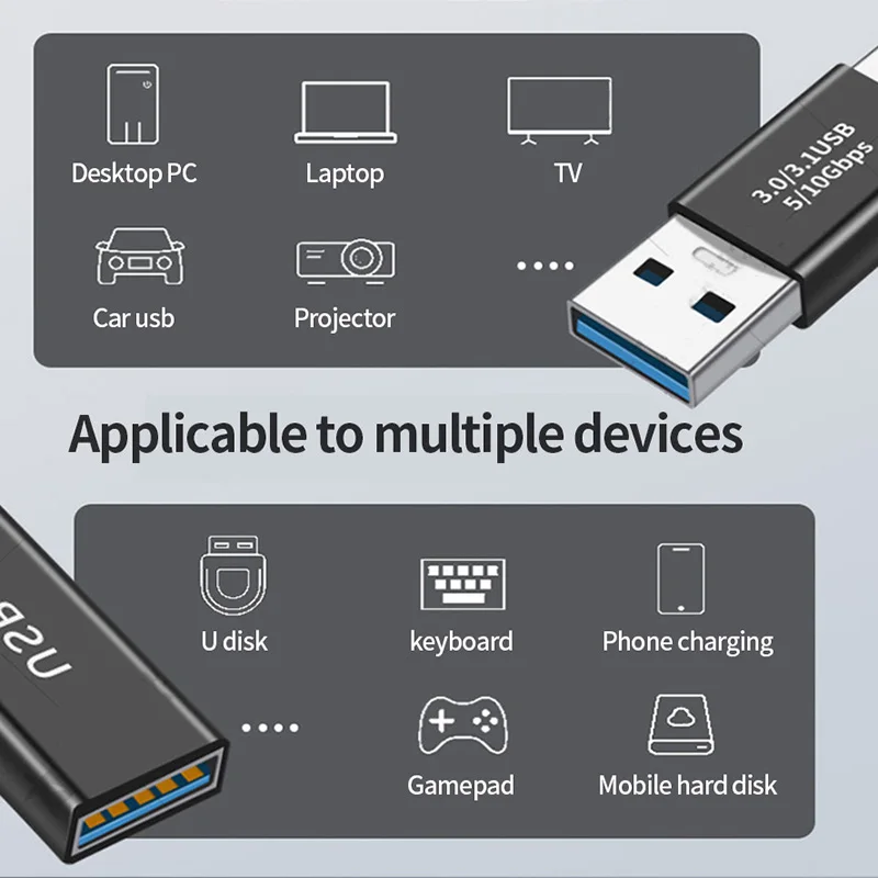 USB 3.0 Connector USB To USB Adapter 5Gbps Gen1 Male to Male Female USB Converter SSD HDD Cable Extender USB 3.0 Extension Plug