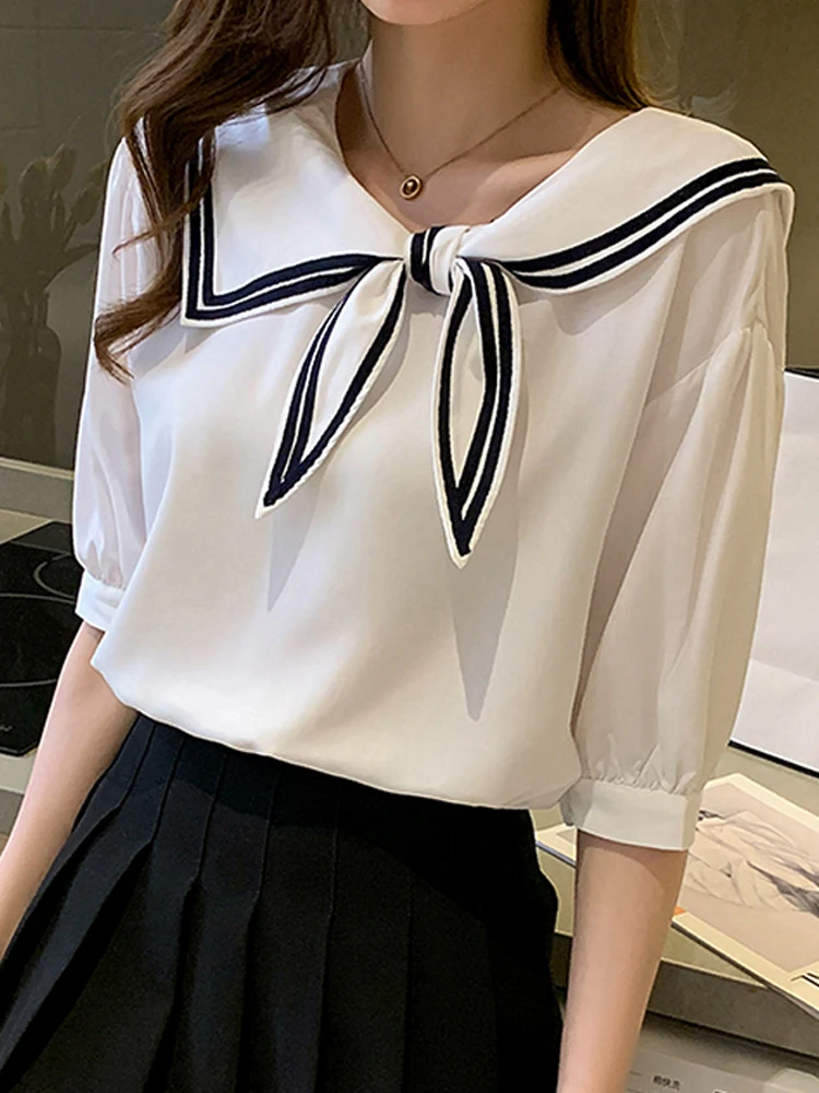 

Cheap wholesale 2023 spring summer autumn new fashion casual chiffon women shirt woman female OL butterfly