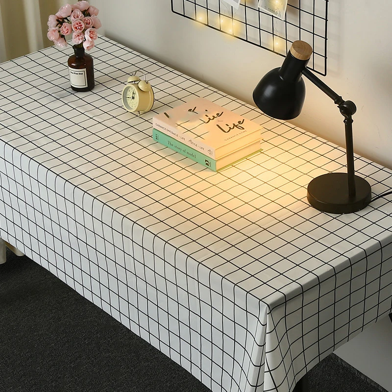 Simple checkered tablecloth, waterproof and oil-resistant tablecloth, home living room coffee table, placemat and tablecloth 2