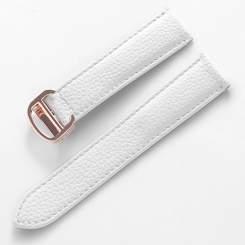 Litchi Soft Leather Watch Strap - Luxury Belt for Men & Women, Replacement Watch Accessory