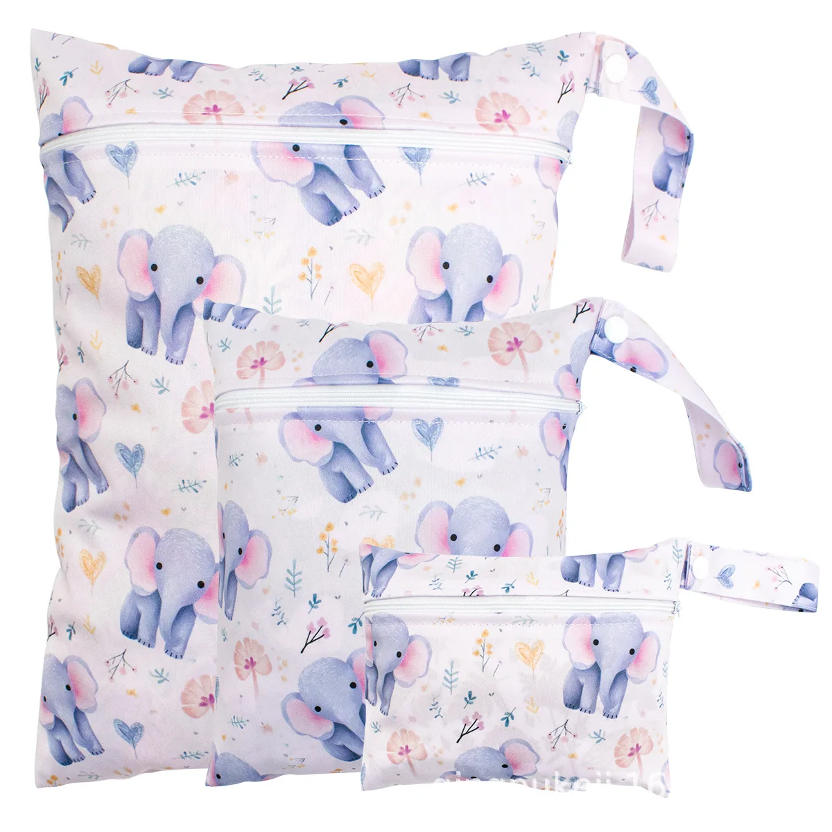 Ensemble de 3 sacs à couches lavables pour bébé, poches lisses à fermeture éclair, utilisation multi-scénario, peut être accroché, imperméable, housse de couche réutilisable, WetBag 1