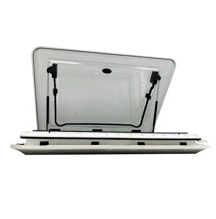 RV Roof Vent Skylight Double Glazed Dome Top with Gas Lift Spring for