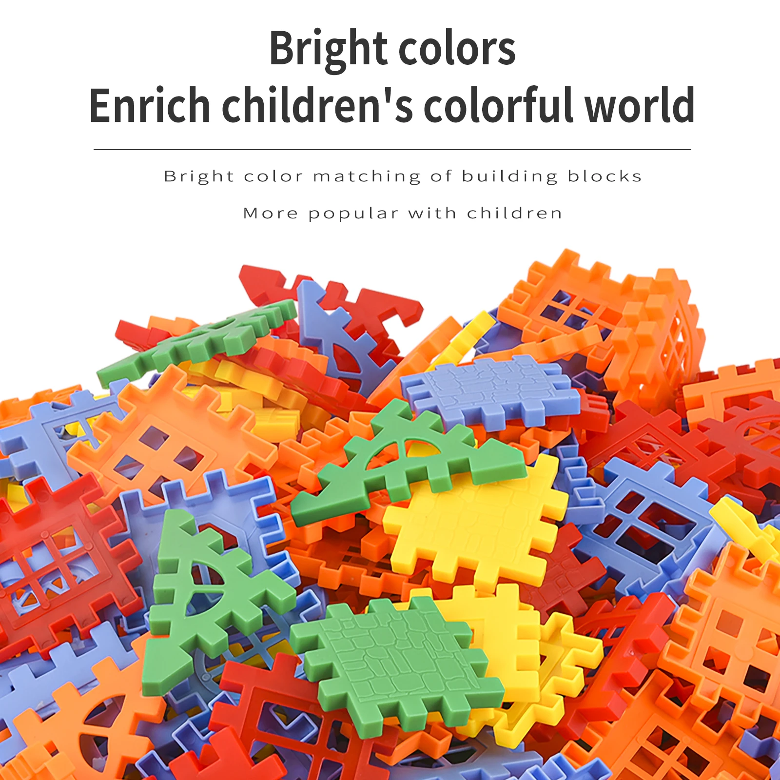 Children's Multicolored Plastic Block Building Houses And DIY Toys