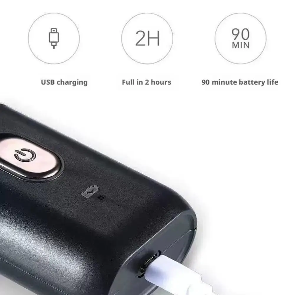 남성용 면도기 USB 충전식 휴대용 전기 면도기 LED 배터리 표시 기능 포함 방수 미니 여행용 회전식 면도기