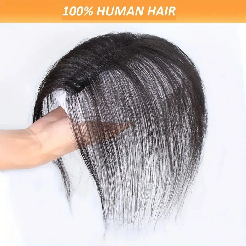 Women hair topper Human Hair Handmade Durable Straight Hairpiece with Natural Hairline Full Crochet Hand Made Volume Enhancing