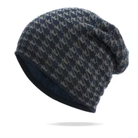Men's and Women's New Knitted Hats in Autumn and Winter Plaid Textured Woolen Hat Light Plate Cap Riding Cold Warm Hat
