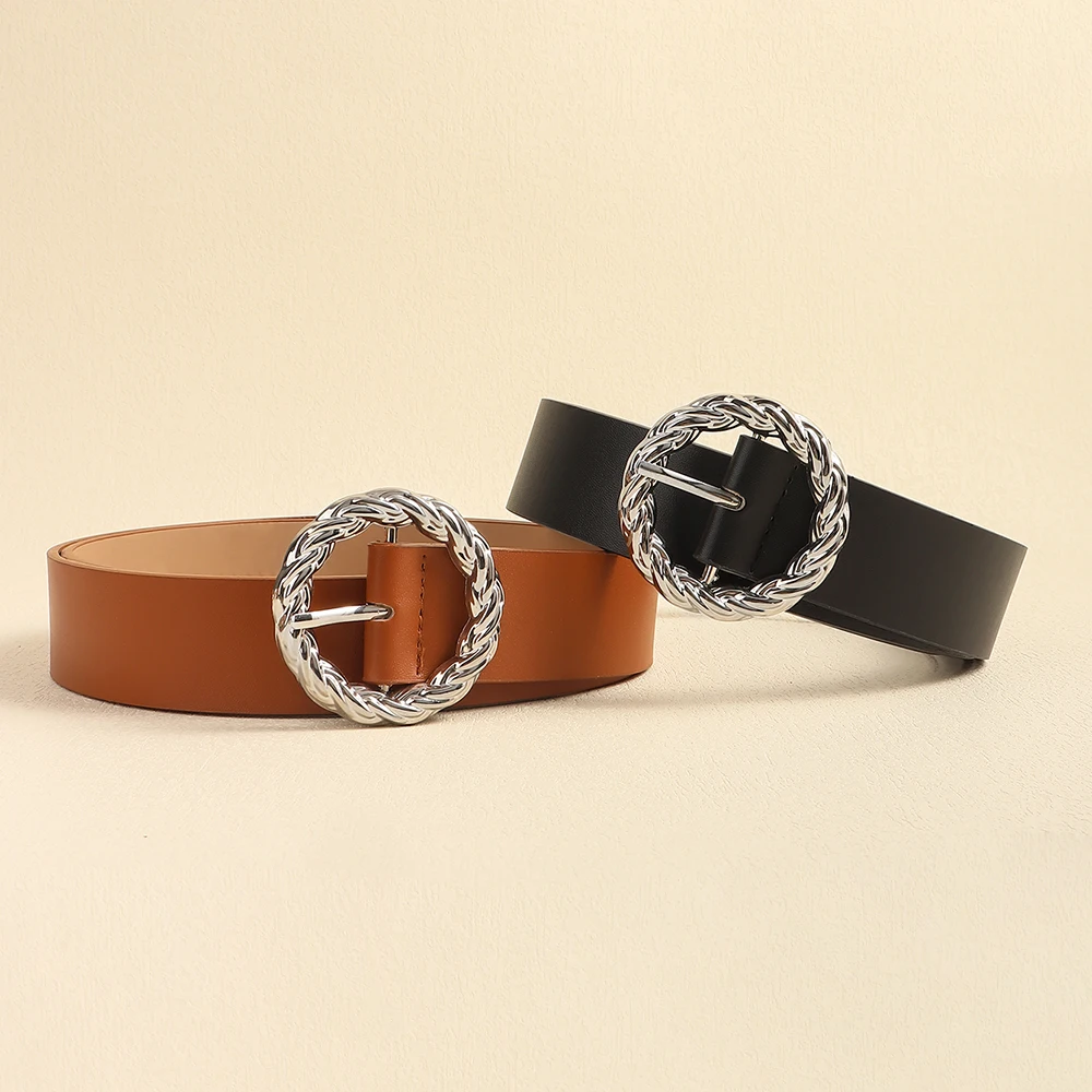 

Belts Women PU Leather Western Y2K Girls Belt for Jeans Men Women's Retro Pin Buckle Belt Vintage Carved Gothic Casual Fashion
