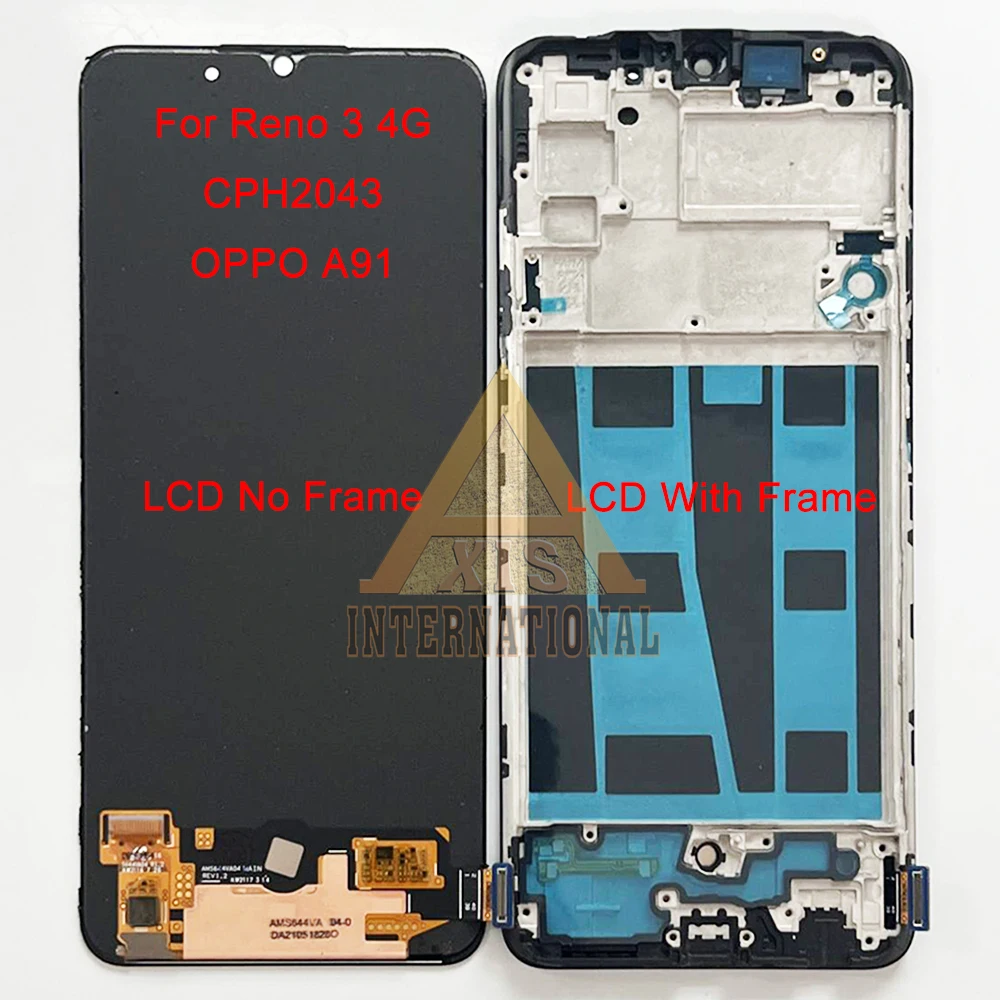 

Рамка для ЖК-экрана 6,4 "класса AAA для Oppo A91 PCPM00 + дигитайзер сенсорной панели 6,4 дюйма для Oppo Reno 3 4G CPH2043 ЖК-рамка