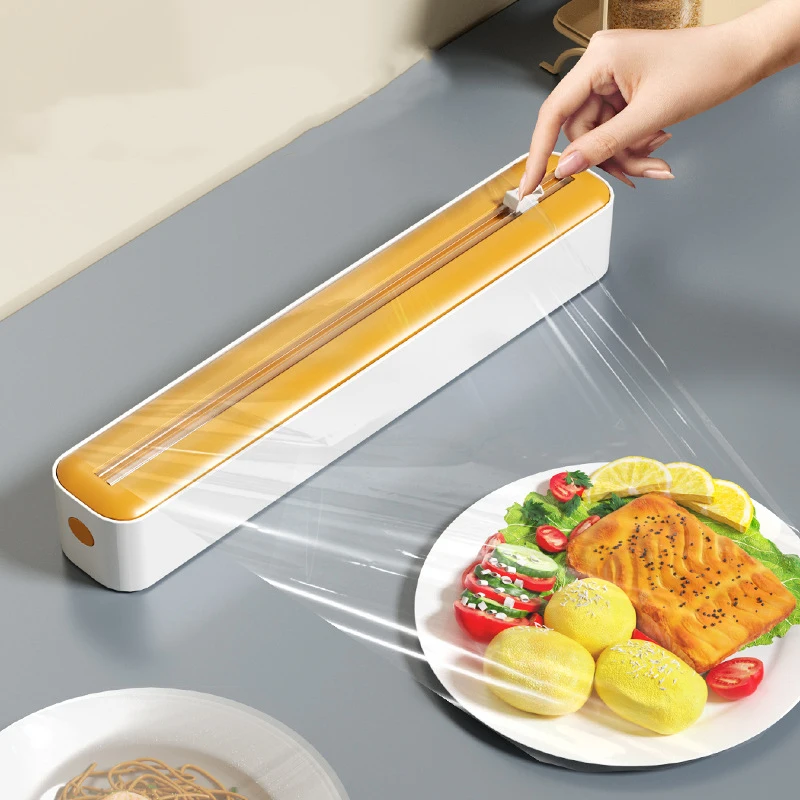 Food Cling Film Dispenser Plastic Wrap New Dispenser Cutter Aluminum Foil Slider Stretch Film Cutter Kitchen Accessories