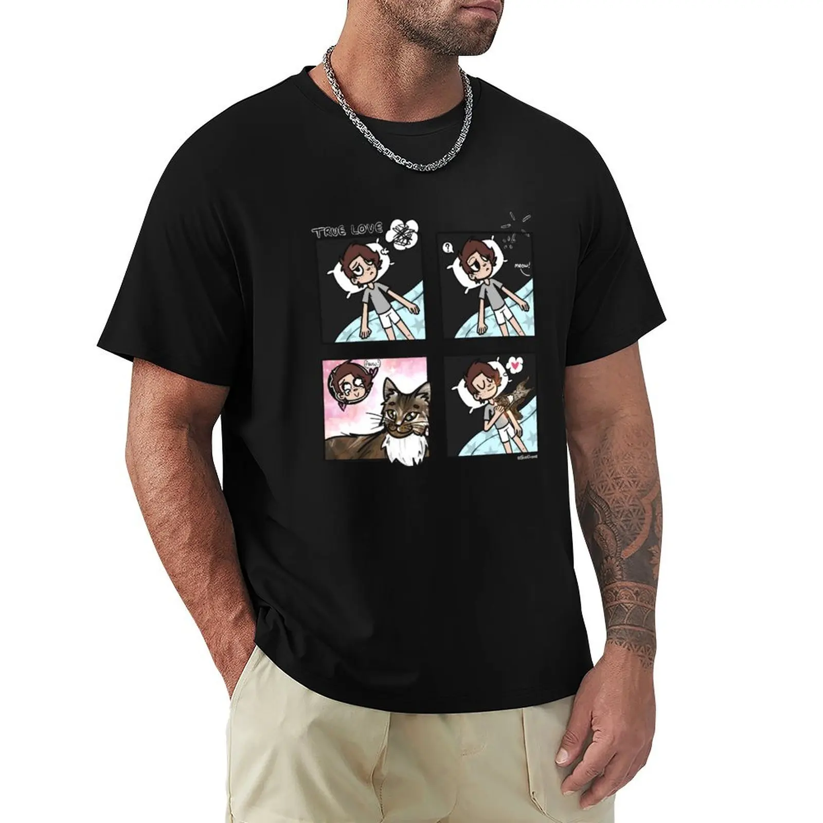 

True Love - Cats T-Shirt plus size tops customs design your own kawaii clothes Men's t-shirts
