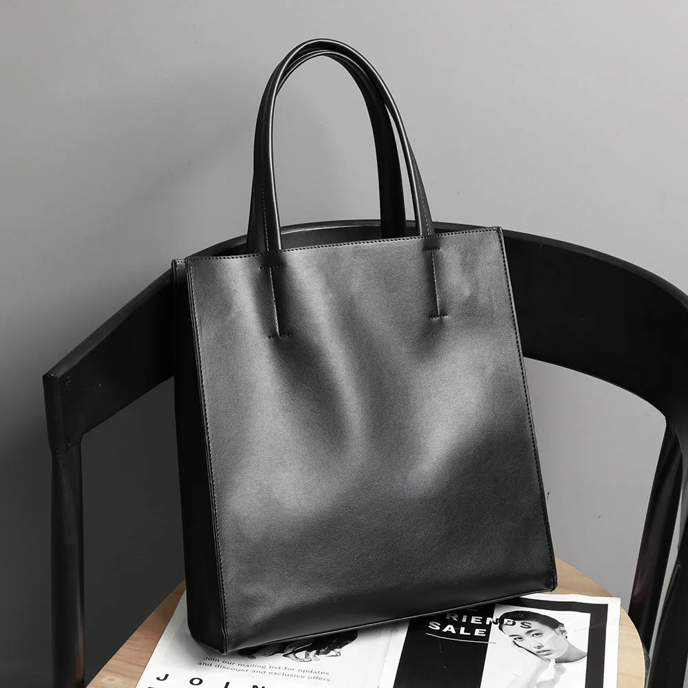 Men's Vertical Large Capaci Handbag Faionable mat Commuter Busin Laptop Bag with Sub-bag Soft PU Material maletin cuero hombre