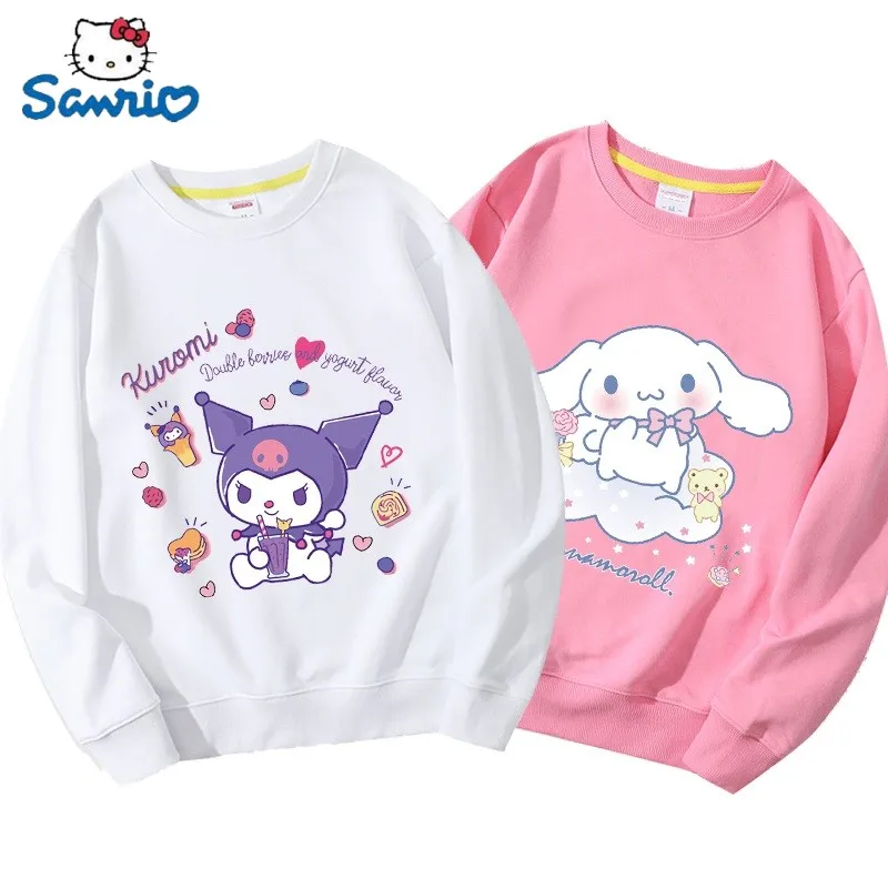 

Толстовка Sanrio для девочек с мультяшным коричным рисунком, осенне-зимняя утепленная секционная толстовка, модная одежда для девочек