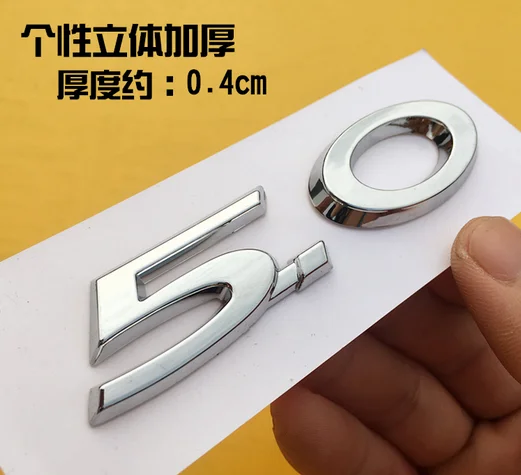 

5.0 Auto Stickers Meta Shape Chrome Badge Emblem Decals Motorcycle Modified Car Accessories