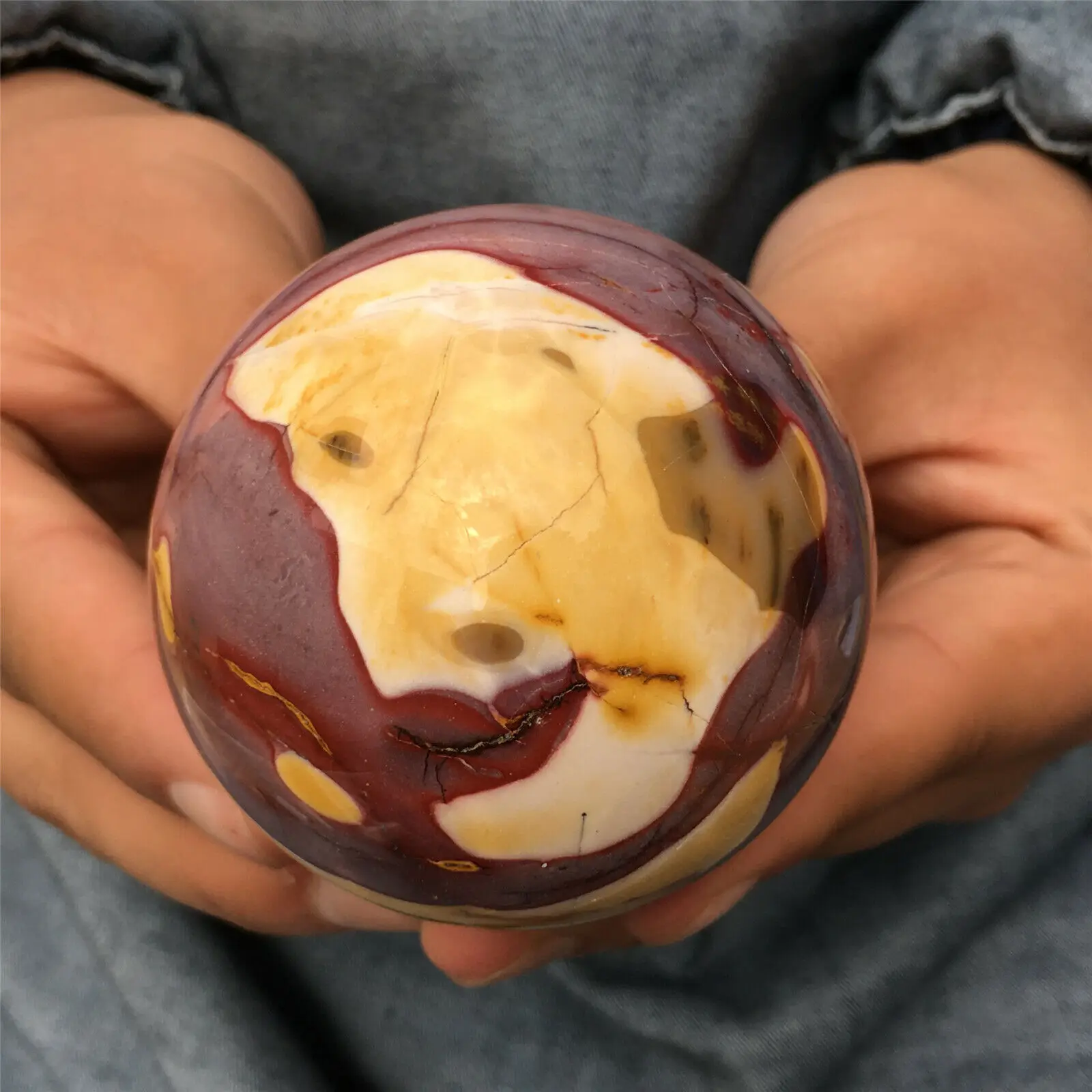 Beautiful Natural Mookaite Sphere Quartz Ball Reiki Healing 4