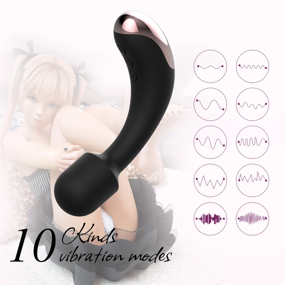 Vibratore Speed Power 10 AV Magic Wand Massaggiatore per punto G femminile per coppia Stimolatore clitorideo Adu_voghion.com