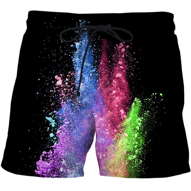 

Summer Dazzling Fireworks Short Pants Women Men 3D Printed Swimsuit Swim Trunks Beach Shorts Skateboard Cool Gym Ice Shorts