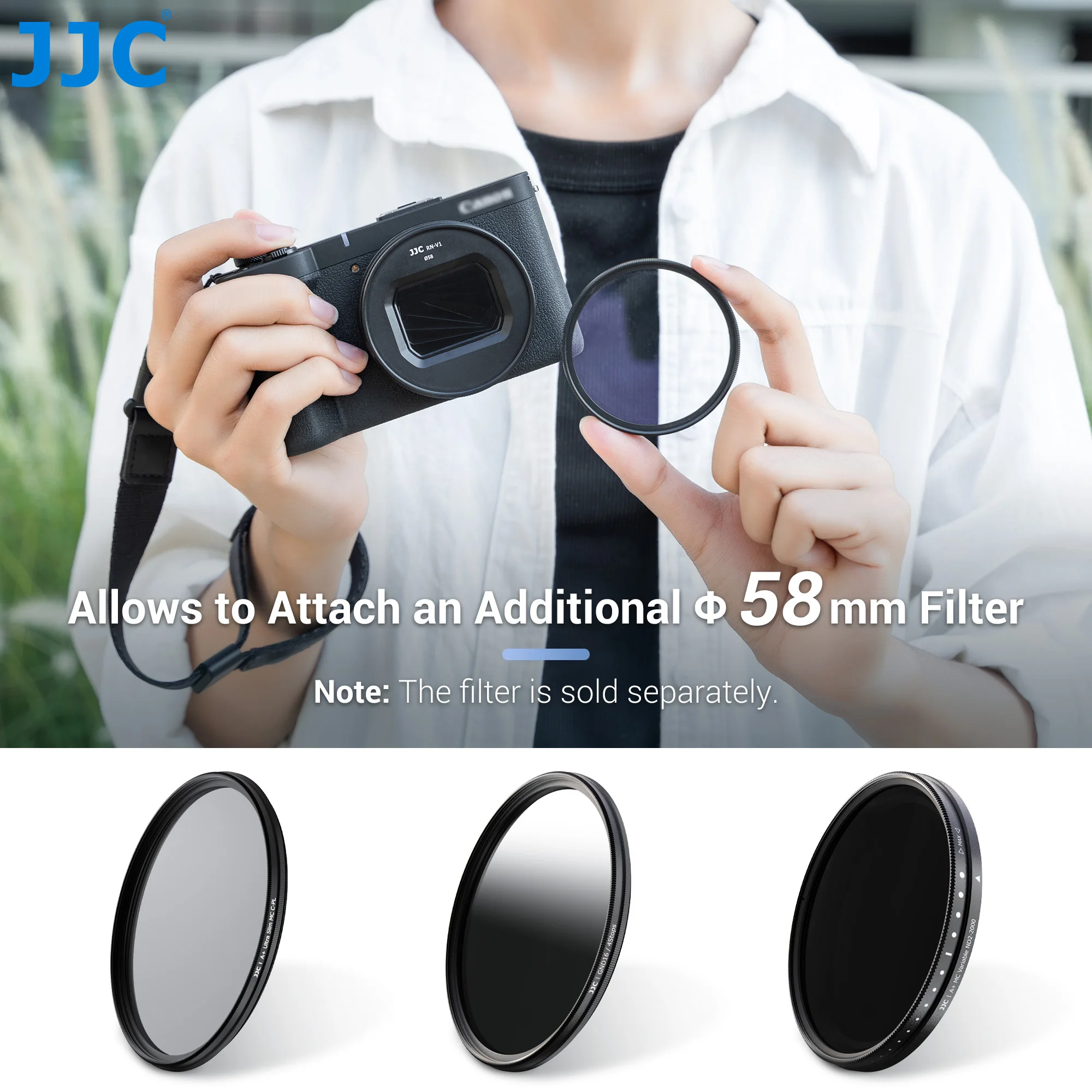 JJC Filter Adapter Lens Cap Kit for Canon V1 Camera Lens Adapter