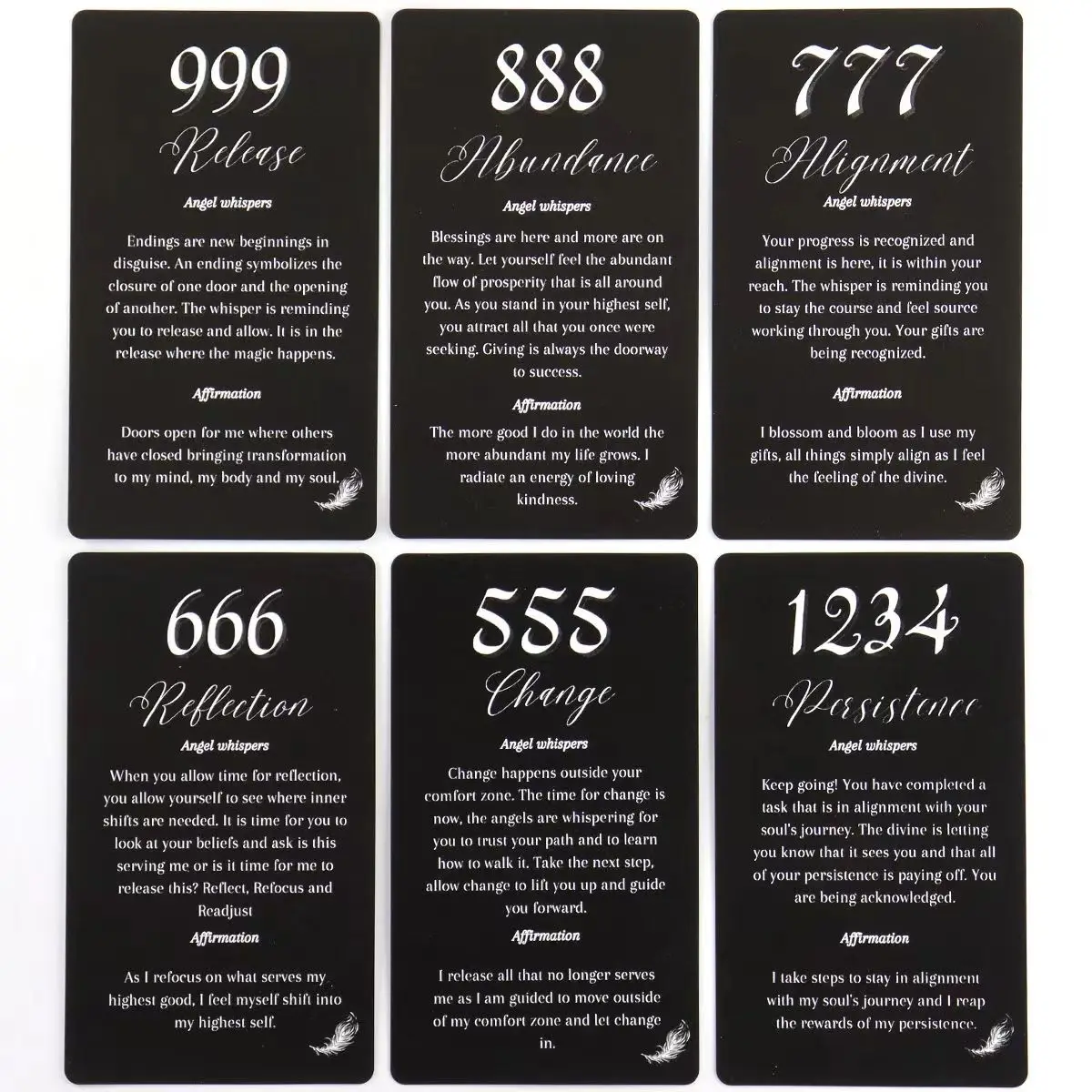 25 Pcs Oracle Cards Angel Whisper Number Affirmation Cards