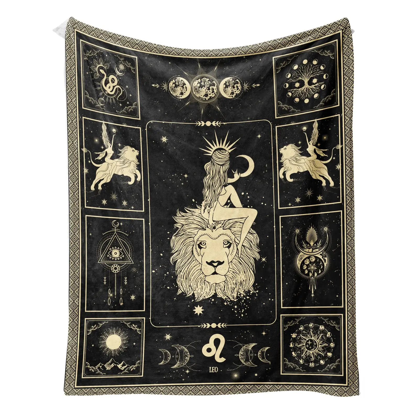 LeoZodiacGiftsforWomenMoonConstellationThemeThrowBlanket