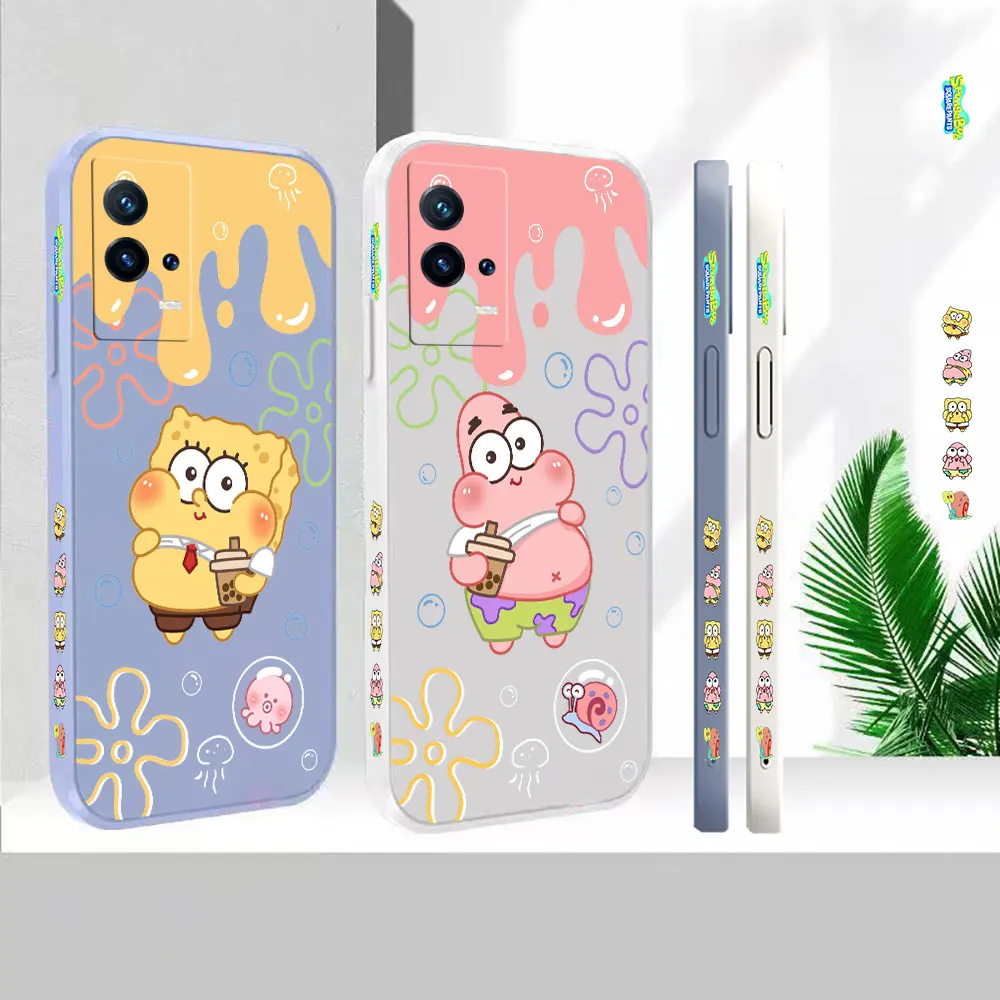 

Liquid Silicone Phone Case For VIVO IQOO 11 10 9 8 7 5 Z7 Z6 Z5 Z3 Neo 7 6 5 5S 3 Colour Funny Cute S-Spongebob Cover Fundas