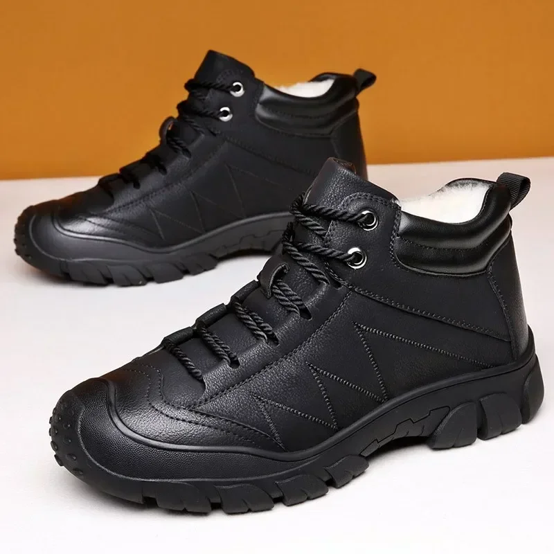 Cotton Shoes Men Winter Plush Thickened Warm High Top Soft Sole