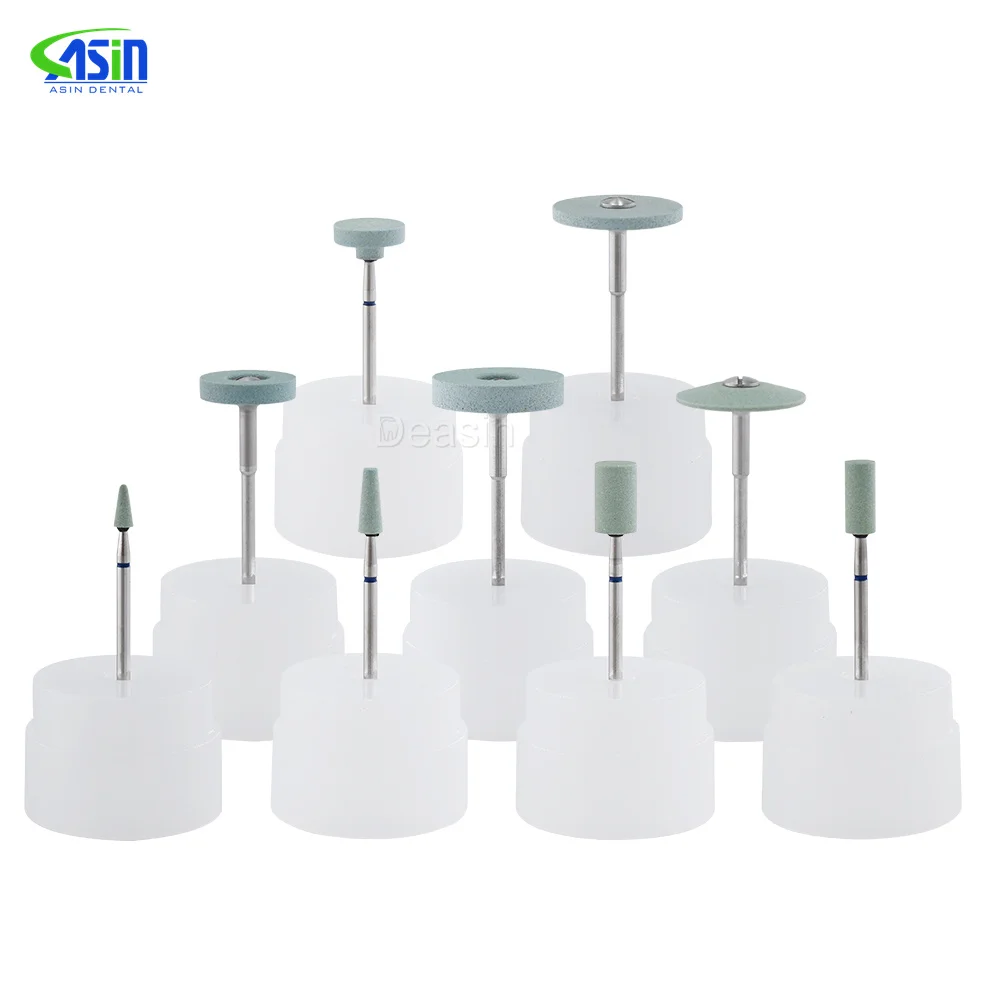 5pcs Dental Polisher Ceramic Diamond Grinding Head Stone Zirconia