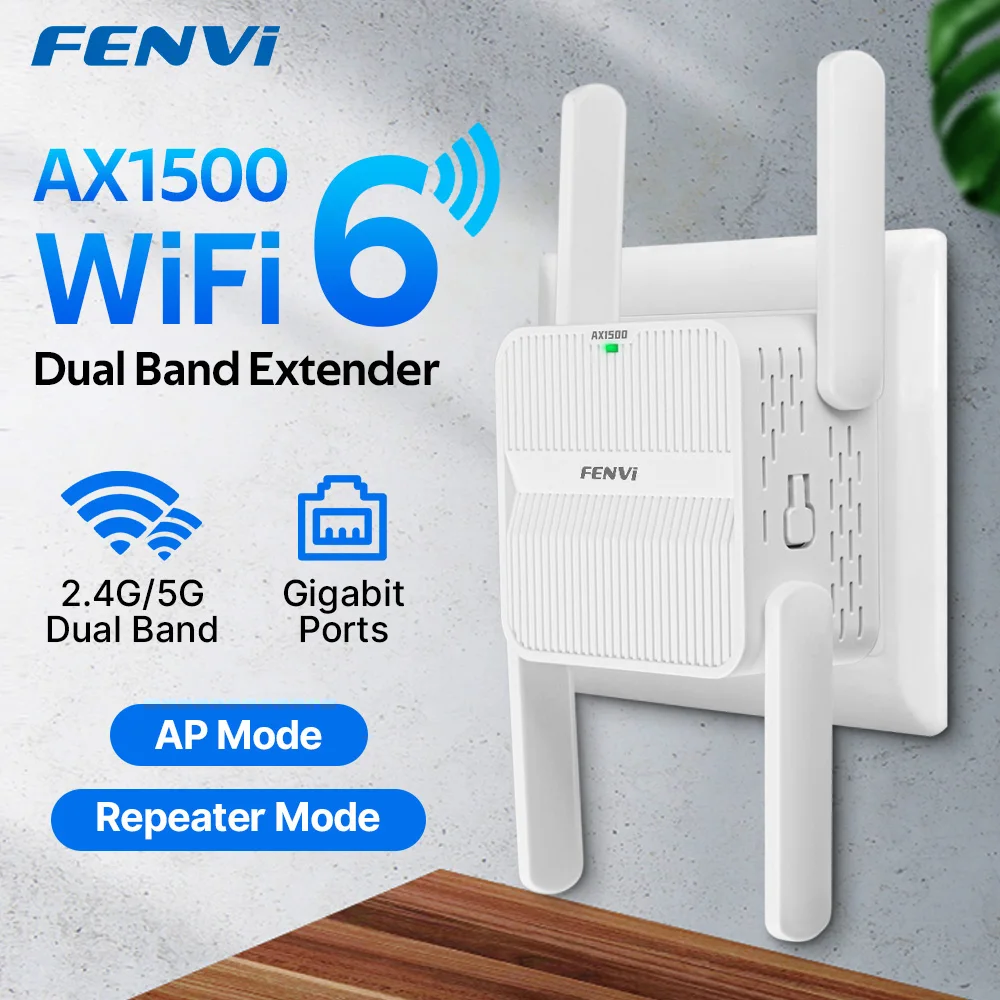 FENVI-WiFi-6-AX1500-WiFi-Repeater-Dual-Band-2-4G-5GHz-Wireless-Wi-Fi ...