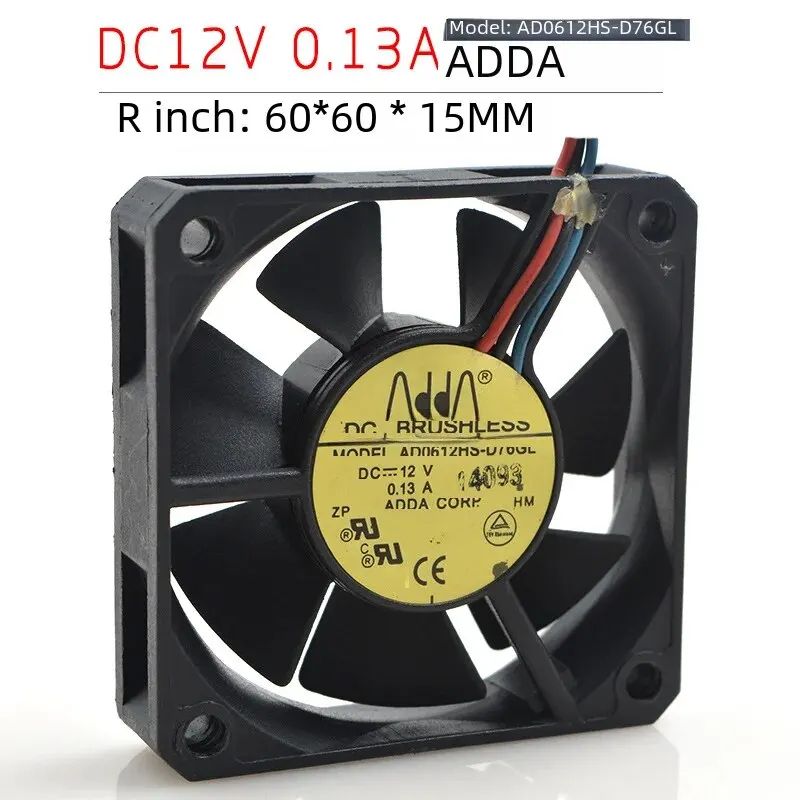 Adda 3 선 냉각 선풍기, 6015 Ad0612hs-d76gl, Dc12v, 0.13A