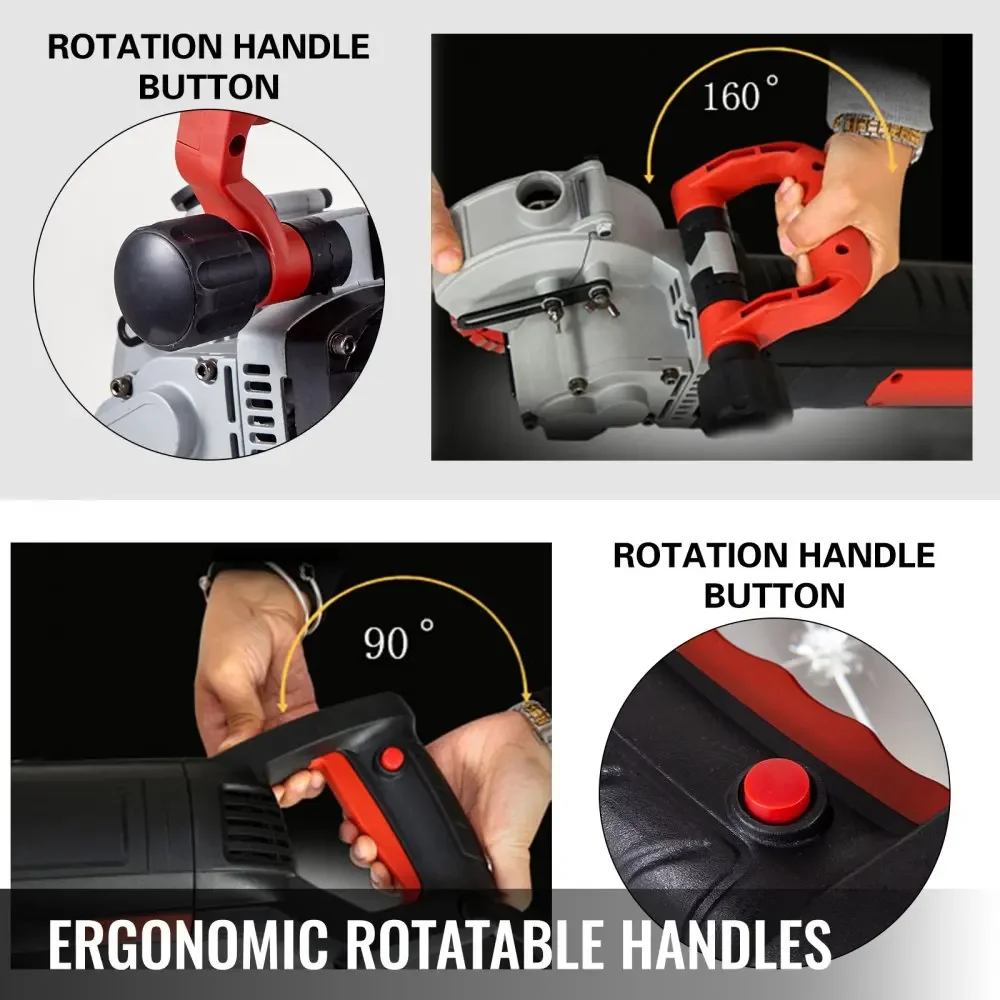 VEVOR 4800W Wall Slotting Machine Concrete Cutter Electric Laser Aiming Groove Slotting Machine 125mm Circular Saw Cutting Tool