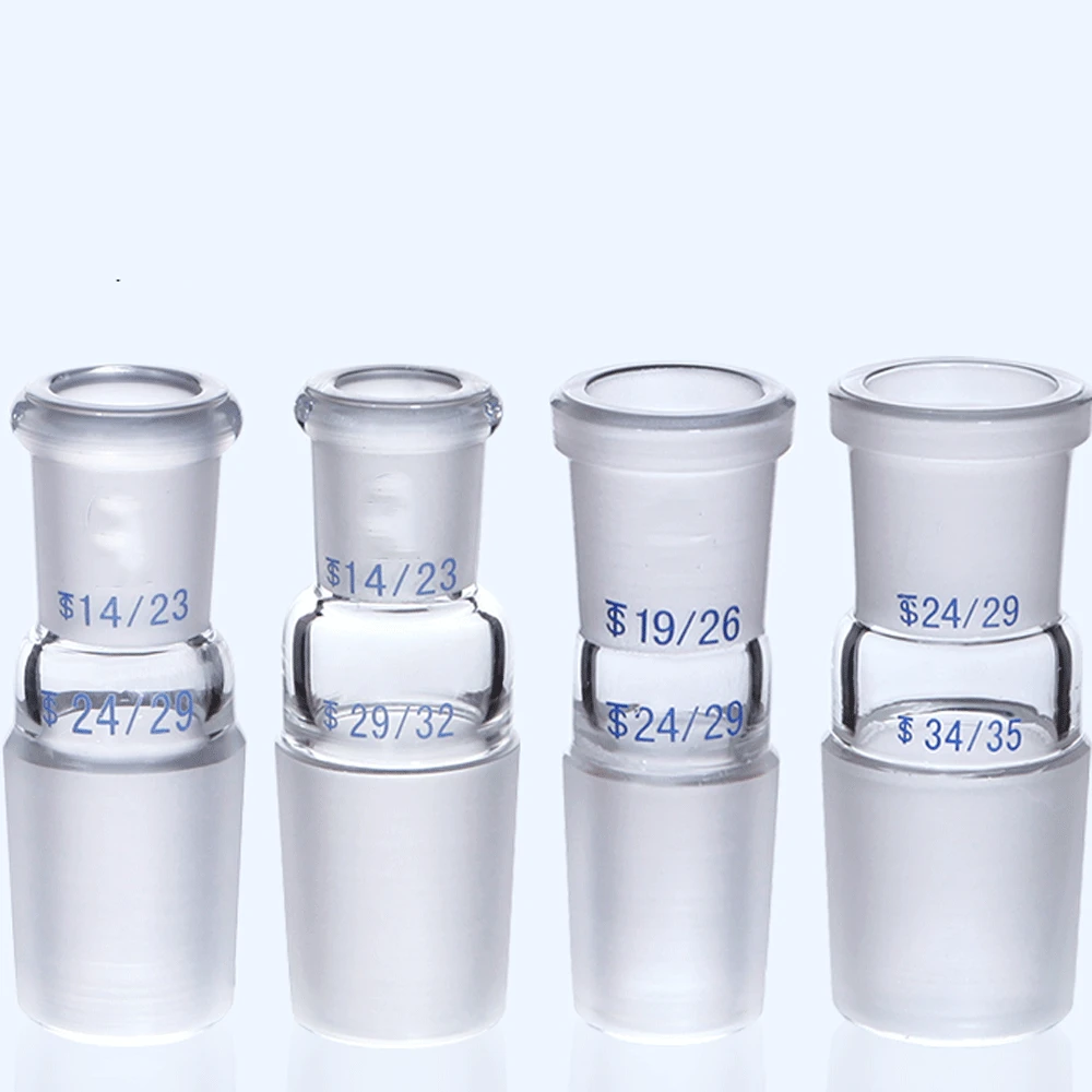 14/23 19/26 24/29 29/32 34/35 40/38 50/42 Female To Male Boro Glass Joint Glass Reducing Transfer Adapter Glassware Laborotary