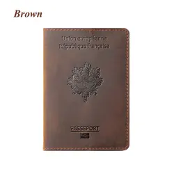Personalized Genuine Leather Passport Cover and Travel Wallet (Brown)