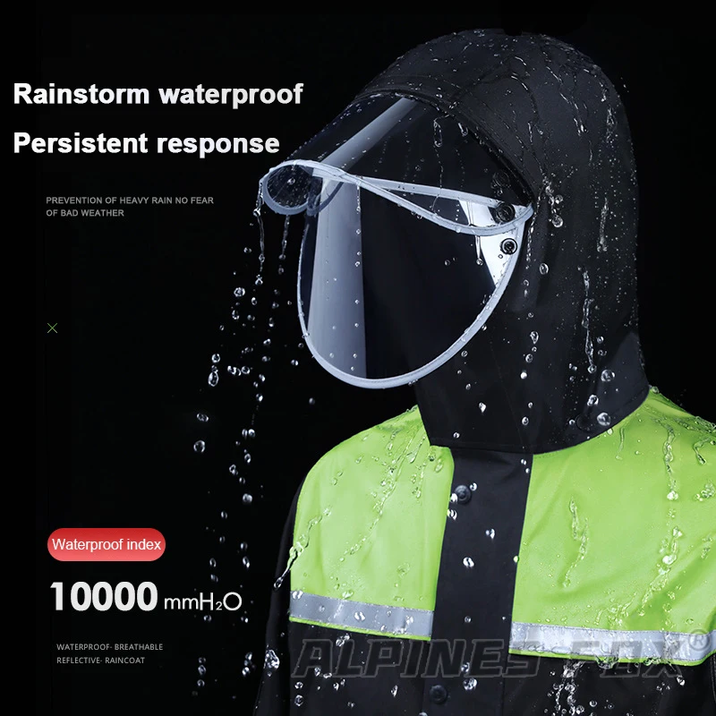 Motorcycle Raincoat Suit Men Waterproof Full-body Rain Coat+Rain Pants Motorbike Off-road Motorcyclist Rider Rain Shoes Cover