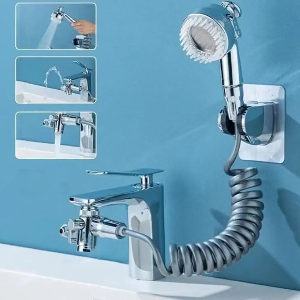 3in1UniversalWaterTapsNewMultifunctionBathroomAttachmentShowerHeadCopper360