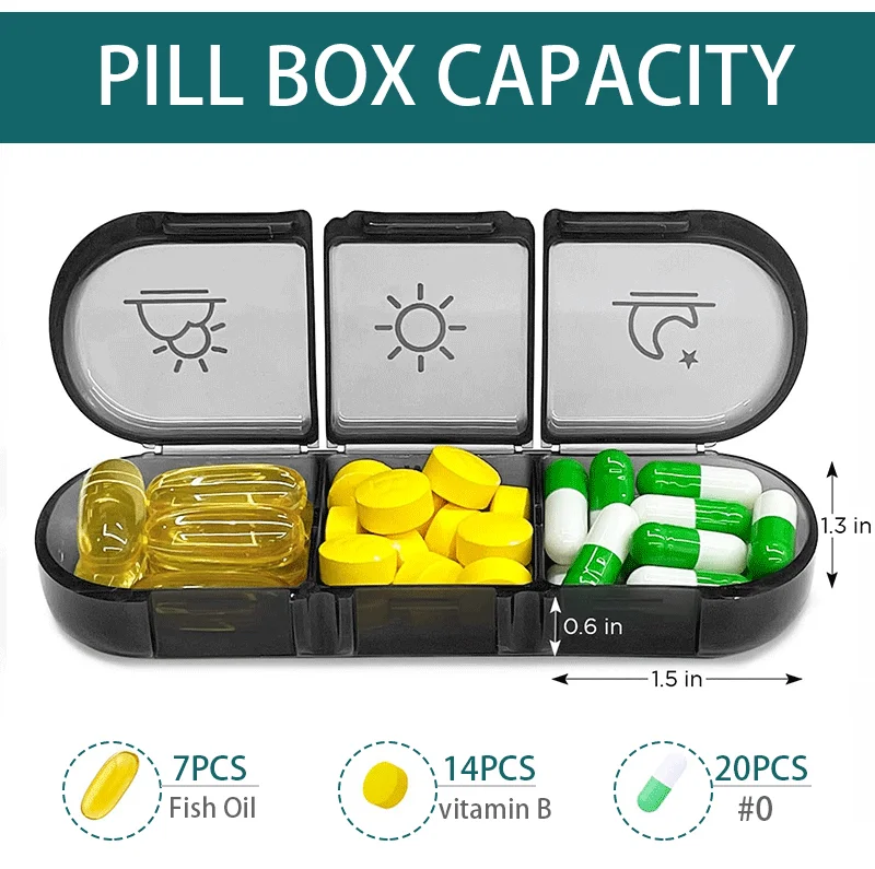 PillRite Organizador de pastilleros para medicamentos y suplementos, 3 ¾  pulgadas x 7 pulgadas, clasificador de medicamentos de 28 días, apto para  FSA