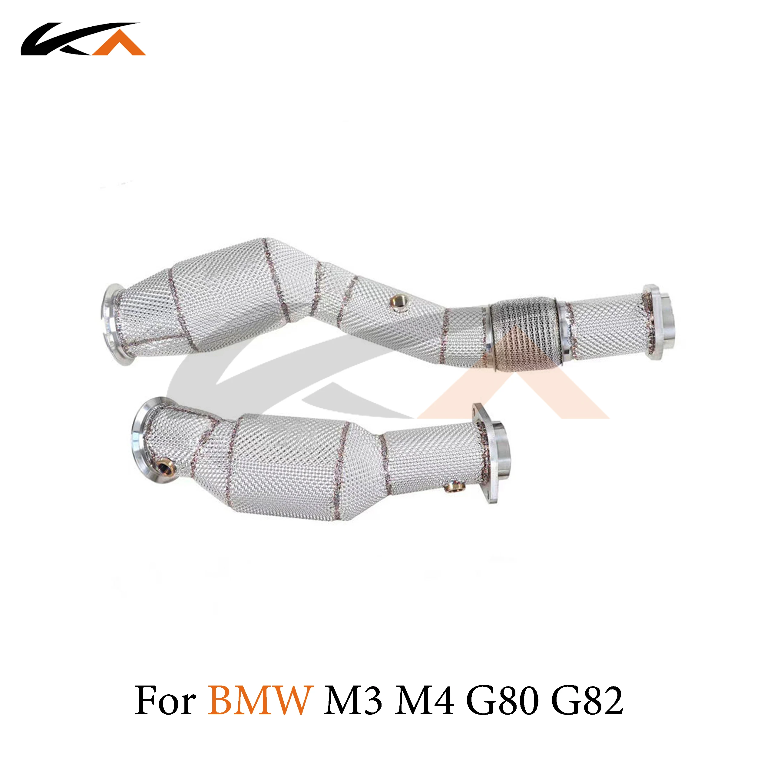 KA 튜닝 다운파이프 배기 스테인레스 스틸 헤더, BMW M3 M4 G80 G82 성능 자동차 부품, 열 차폐 촉매