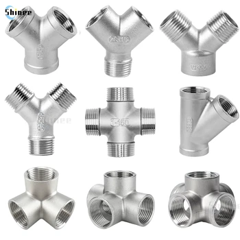 BSP Male+Female Threaded 3 4 5 Way Tee Y X Pipe Fitting 1/4 1