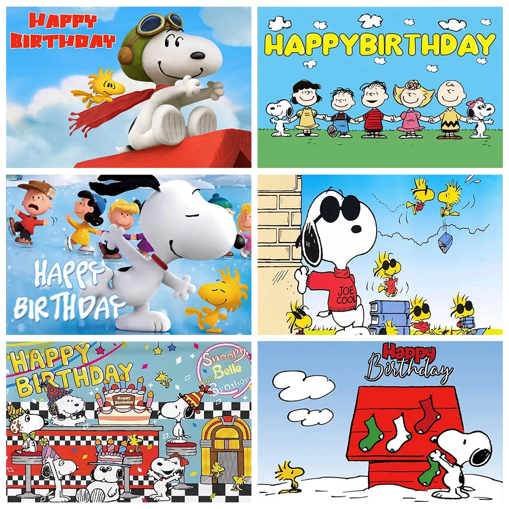 Party Banner Decorative Supplies Vinyl Photo Props Baby Shower Gift Cartoon Dog Snoopy Theme party decoration,photo booth props,photography props,party supplies