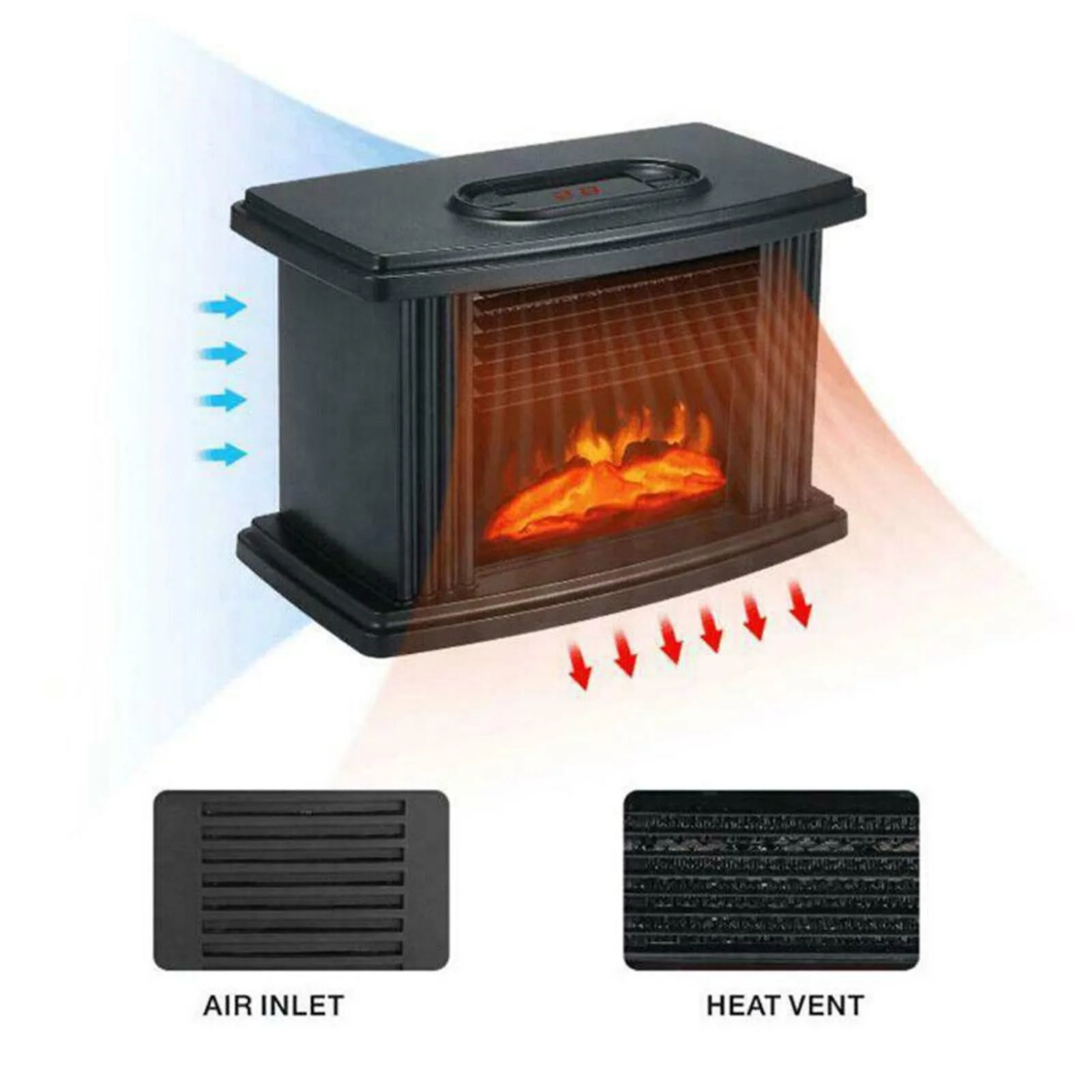 Mini Fake Fireplace Lamp Electric Fireplace Simulation Flame Atmosphere Lamp Home Decor Stove Living Room Desktop Ornaments