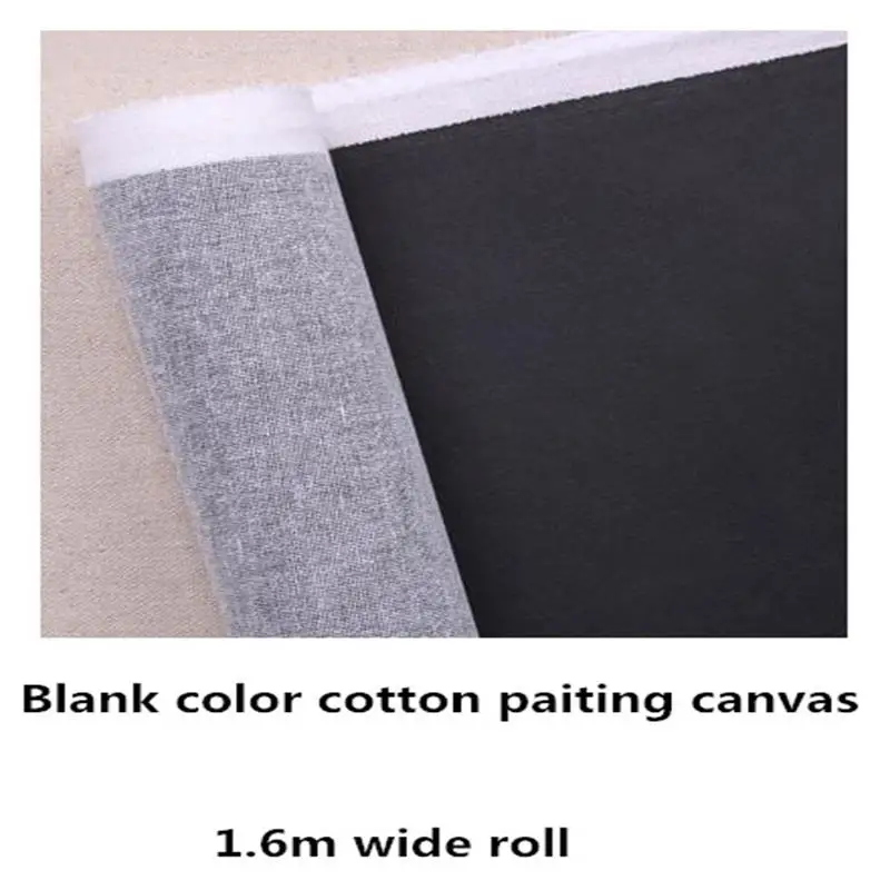 1.61m wide black color primed cotton canvas roll with price