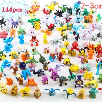 144 Style Pokemon Figure Toys Anime Pikachu Action Figure Model Ornamental Decoration Collect Toys For Children’s Christmas Gift