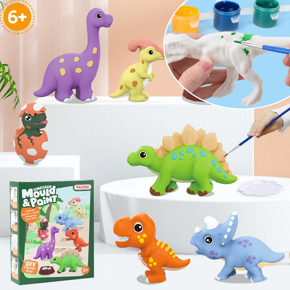 

3D Mold Painting Set Animal Dinosaurs Kids Arts and Crafts Painting Kit DIY Model Painting Plaster Parent-child Interaction Toys