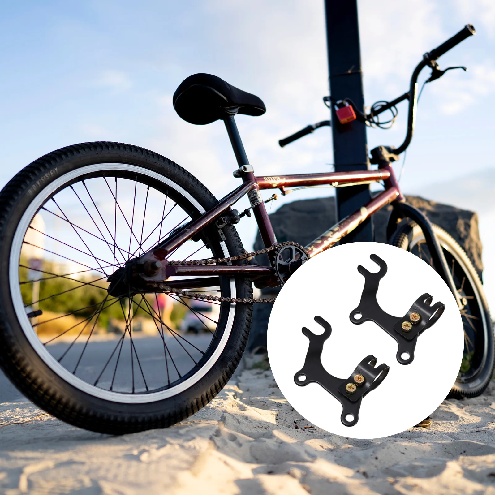 

2 Pcs Disc Brake Bracket Mounting Holder Accessories Support Metal Bike Accessory
