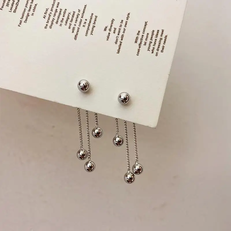 [leeENoir] 韓国アクセ☆925silver☆Mini Egg Ball Earring SLUYNZ 925 Sterling Silver Ball Earrings Dangle for Women