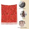 Cookie Monster Womens Tassel Scarf Red Dancing Elmo Pattern Long Super Soft Shawl Wrap Gifts Cashmere Scarf 4