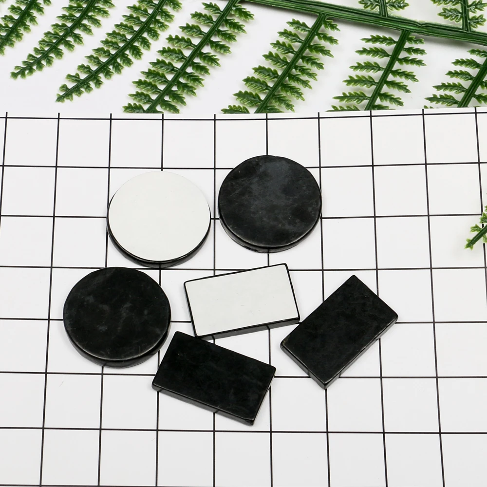 Mineraali 2/3Pcs Adesivi Per Telefoni Shungite Natural Black Square Round Mini Shungite Plates Pietre Migliora I Cristalli Di Guarigione Energetica